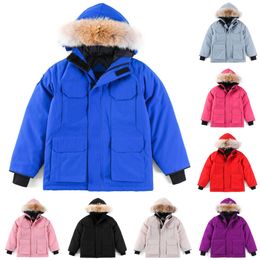 Manteaux en duvet pour enfants Canadan Vestes pour tout-petits Parkas à capuche chauds Designer Enfants Garçons Vêtements d'extérieur Filles Jeunes Gooses Épaissie Enfant Bébé Vêtements de sport d'hiver Bleu Noir Rouge