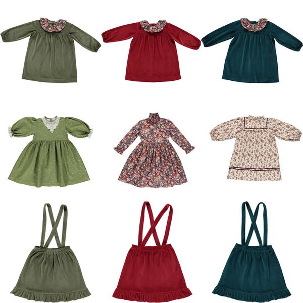 Los niños se visten de Navidad Nuevo Invierno Niñas Terciopelo lindo Manga larga Princesa Vestidos de fiesta Bebé Niño Ropa de moda LJ200923