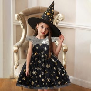 Kinderjurk voor meisjes kinderen verjaardagsfeestjes jurk pakken cosplay heksenjurken bloemenmeisjes trouwjurk sets feest draag Halloween kleding fs7805 0725
