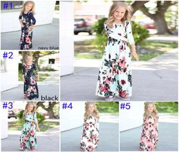 Robes pour enfants Enfants filles à manches longues robe de princesse florale printemps fille plage 2018 nouvelles robes florales robes de soirée pour enfants B0012424376