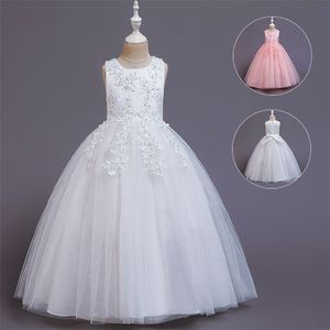 Enfants Robes Pour Filles Dentelle Robe Brodée Robe Princesse Vêtements Enfants Formelle Soirée Fleur De Mariage Vestidois 220309