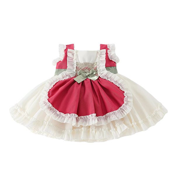 Vestidos para niños para niñas de verano para niñas de fiesta ropa de boda princesa tutu vestido toddler baby lace ball ball vestido 1-5y q0716