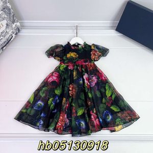 Kinderjurken Girls Fashion Summer Koreaanse editie Kinderreeks Sen Series Digitale Rose Print Princess Dress