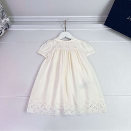Kinderjurken Girls Temperament Spring/Summer Lace Little White Baby Fashionable Mid Sleeved Princess Dress Trend