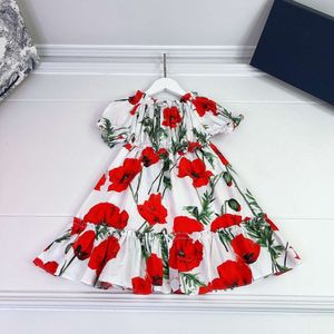 Kinderjurken lente/zomer bubbel mouw jurk linnen materiaal digitale printen binnenvoering gemaakt van puur katoen voor comfort ademend vermogen