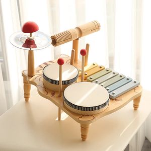 Ensemble de batterie pour enfants, jouets musicaux éducatifs pour bébés d'âge préscolaire, cadeaux d'anniversaire, Instruments Xylophone tambourin 240124