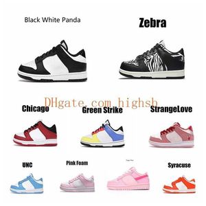 Chaussures pour enfants Bas Noir Blanc Panda Chaussure Triple Rose Mousse SB Lows TD Tout-petits préscolaires Garçons Filles UNC Bleu Université Rouge Shadow Baskets Taille US 6C -3Y EUR 22-35