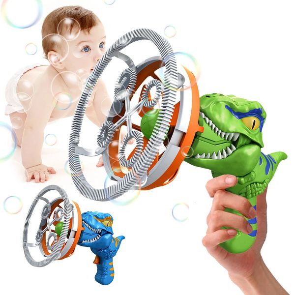 Kids Electric Bubble Machine Automatique Giant Dinosaur Blow Blower Bulle Boule Jouet Enfants Bubble Gun Summer Outdoor Toys 240410