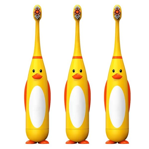 Brosse à dents électrique pour enfants Conception de dessin animé de canard jaune jusqu'à 90 jours