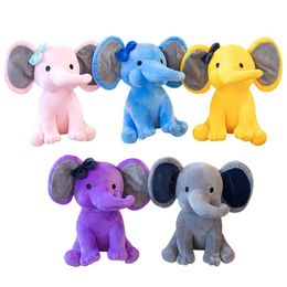 Enfants Elephant Plux Toys avec chapeau de Noël oreiller doux caricaturé animaux de dessins doux poupées