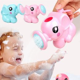Niños elefante regadera juguetes de baño niños lindo bebé dibujos animados plástico baño ducha herramienta agua juguete para chico 1282