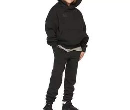 kinderen ess designer sets winter warm trainingspak lange mouwen truien sweatshirt broek jogger losse hoodies brief casual dik kind set je e1p5#