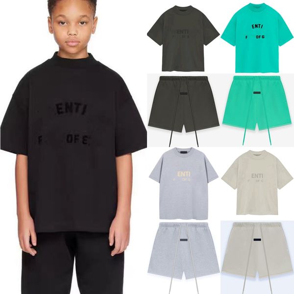 ess Conjuntos de ropa de diseñador para niños Chándales para bebés Camisetas de manga corta Pantalones cortos Jerseys Camisetas pantalones jogger Tops sueltos Carta Camisetas casuales Ropa para niños Trajes Negro