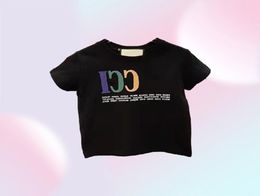 Kindermode T-shirts Nieuwe collectie T-shirts met korte mouwen Tops Jongens Meisjes Casual kleurrijke letters T-shirts met bedrukt patroon Trui Grote maat 90-150 cm6300504