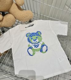 Camisetas de moda para niños Camisetas de manga corta de verano Tops Niños Niñas Niños Carta informal impresa con estampado de oso Camisetas Jersey Tamaño 90-130 cm