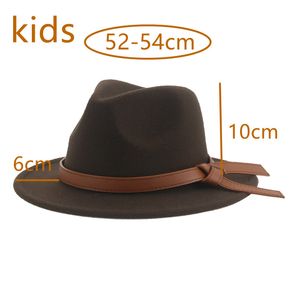 Kids Fedora Meisje Jongens Panama Hoeden voor Vrouwen Baby Kind Kleine 52 cm Vilten Formele Leuke Kerk Versieren Nieuwe Kids hoed Chapeau Femme