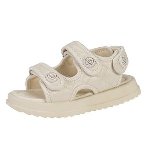 Sandales plates pour enfants 2023 Été Enfants Mode Soft Sports Sandale Noir Blanc 2 Couleurs Bébé Filles Chaussures En Cuir Tout-petits Étudiants