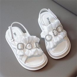 Sandalias planas para niños, sandalias deportivas suaves a la moda de verano para niños, zapatos de cuero para niñas pequeñas, calzado infantil para niños pequeños