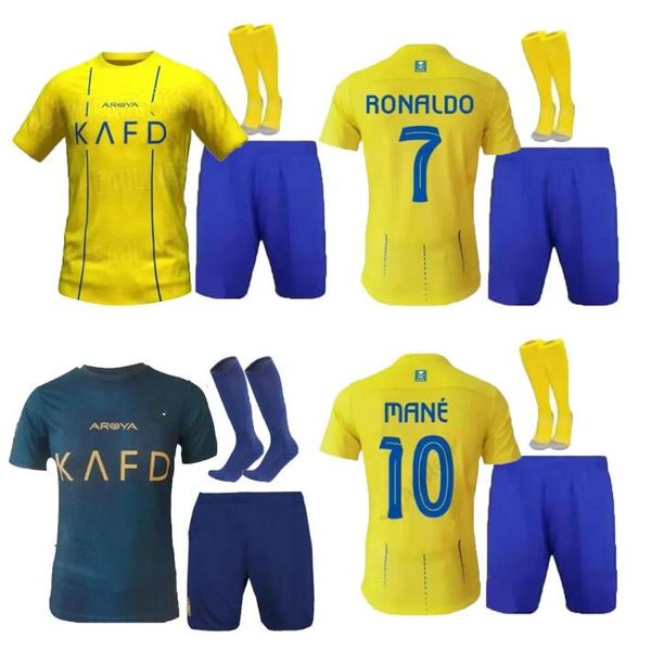 kits de fútbol para niños Al Nassr FC camisetas de fútbol Ronaldo 22-23 2024 CR7 Gonzalo Martínez Talisca Ghislain Konan Vincent Aboubakar hombres camiseta de fútbol Al-Nassr FC