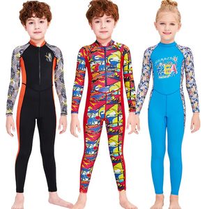 Kids Full Corps Lycra Dive Skin Girls Boys Bathsuit Bathing Bathing Fult Sunsuit Upf 50 Surfing Spland Dive Fult WetSuit pour 3-10T 240412