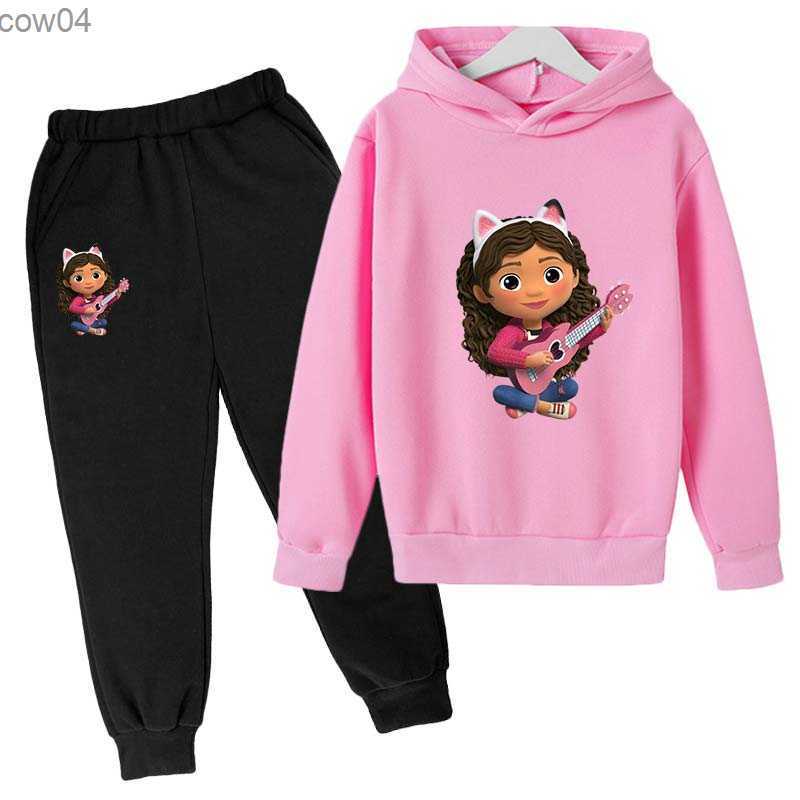 Kids Gabby Cats Hoodie Toddler Girls Gabby Dollhouse Clothes Hoodies Pants 2Pcs Sets cute Children Costume Kids Tracksuits L230625