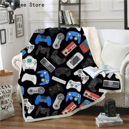 Kids Gamepad Gamer 3D Print Throw Deken Jongens Cartoon Gaming Fleece Home Textiel Warm Gift