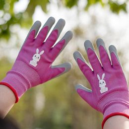 Gants de jardin pour enfants 4 paires gants de cour enfants pour jardinage gants de sécurité doux pour les tout-petits filles jeunes filles garçons et planter