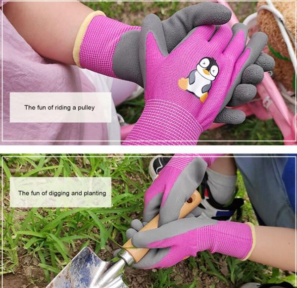 Guantes de jardinería para niños para niños pequeños Resistente al aceite Ligero Impermeable Seguridad Transpirable Seguro Sin olor Durable