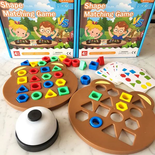 Color de forma geométrica de niños Puzzle Baby Montessori Educational Learning Toys para niños Juego de batalla interactivo