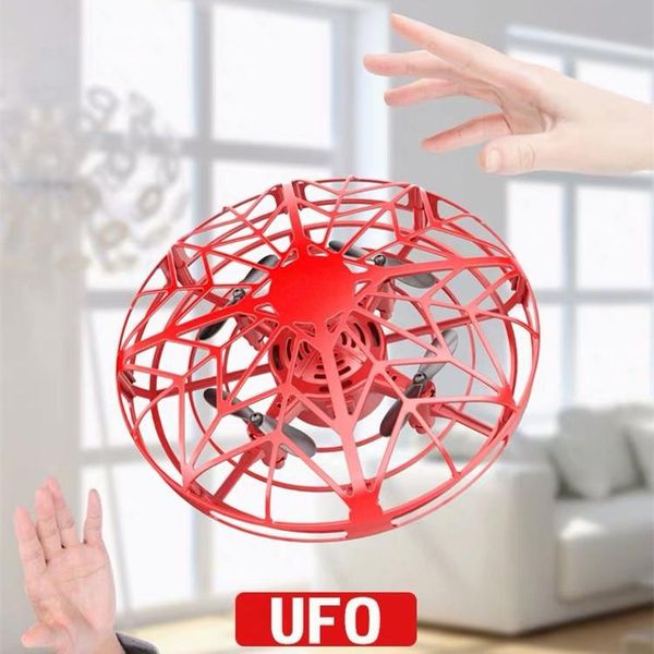 Cadeaux pour enfants UFO suspension d'avion à induction à cinq axes contrôle gestuel mini drone jouets pour enfants Induction Flying Toy Toupies drone intelligent