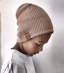 Kids Girl Boy Hat Hiver Baby Soft Warm Befonie Cap Crochet Elasticité CHAPELLES TRAIT