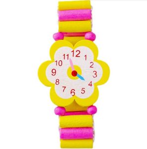 Kindermeisje kleurrijke houten armbanden cartoon creativiteit studenten decoratief horloge kind play houten speelgoed horloges meisjes jongens geschenk horloges