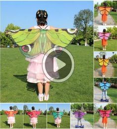 Kids Girl Prinsss Cloak Fairy Butterfly Costume Ailes en mousseline de soie