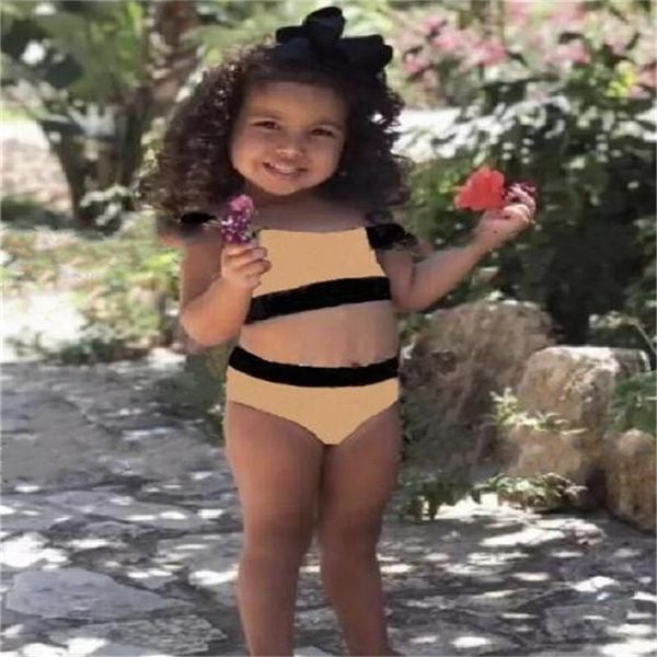 Traje de baño para niña para niños Conjuntos de dos piezas Diseñador Niño Trajes de baño para bebés Verano Niños Bikinis Niñas Moda Carta de lujo Traje de baño estampado a cuadros