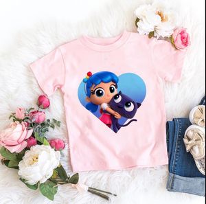 Kids Girl t-shirt Pink Baby Rainbow Kingdom Tops Toddler Tees Clothes Children Clothing Cartoon T-shirt Short Sleeve Casual Wear