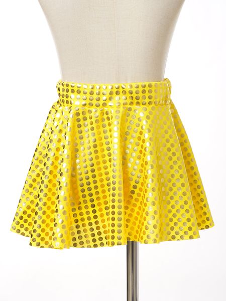 Kids Girls A-Line Sparkling Dot Dance mini jupe Casual Wear Elastic Elastic Swing Swirts For Jazz Disco Performance Costumes