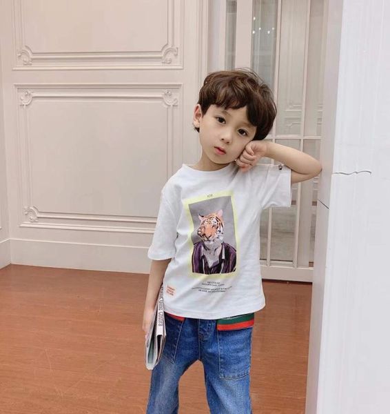 Kids Girls Boys Cartoon T-shirt 2021 Summer Print Tees Baby Cotton Vêtements de haute qualité8961996