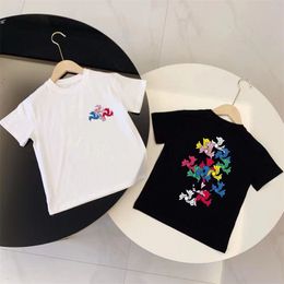 Kinderen meisjes jongens klassieke print bloem t-shirts modeontwerper tops zomer bloemen letter klassieke T-shirts meisje jongen luxe trui tees kinder babykleding