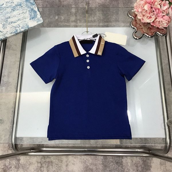 Niños niñas niños verano Polos diseño de moda camisetas de algodón niña niño lujo estilo inglés niños puente camisetas camiseta cuello vuelto ropa de manga corta