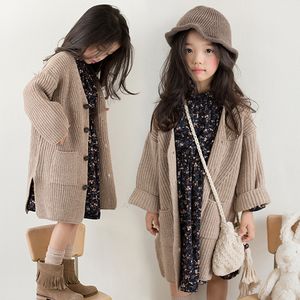 Kids Girls Cardigan Long Sweater Coat 10 12 jaar Herfstoutfit Knust Dikke Cardigan For Teenage Girl 20220905 E3