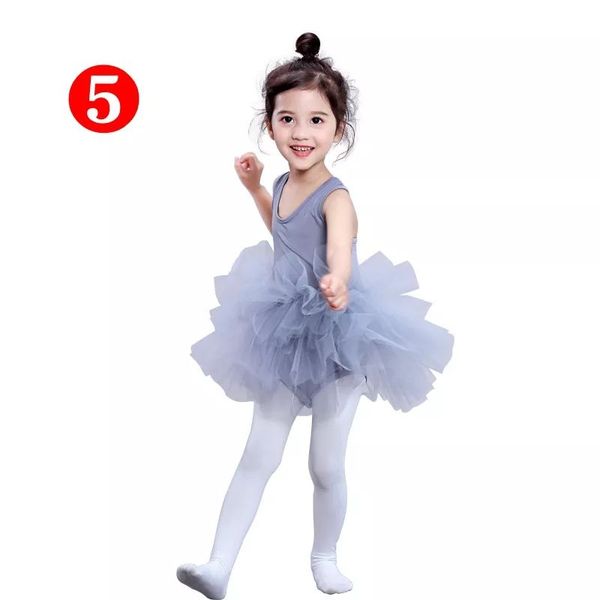 Enfants filles Dancewear Ballet Tutu jupes princesse Tulle robes enfants à manches longues robe sans manches