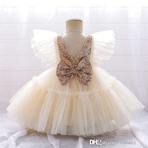 Les filles vobus viennent des vêtements sequin arc arc moelleux en mesh halloween robes tout-petit jupe d'anniversaire pour bébé vêtements baptême princesse fête tutu robe