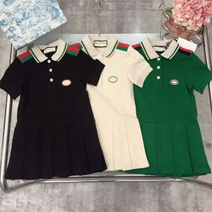 Enfants filles angleterre style col rabattu robes Design de mode fille polo robe enfants été printemps européen bébé vêtements