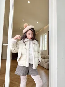 Enfants filles veste Toddle revers tweed vers le bas manteau automne hiver bébé fille coupe-vent vêtements d'extérieur