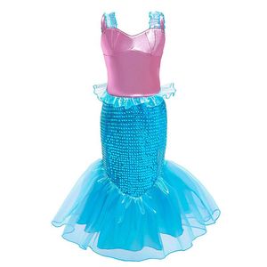 Kinderen Meisjes Zeemeermin Jurk Fancy Cosplay Kostuums Meisje Prinses Sling Jurk Kinderen Festival Verjaardagsfeestje Halloween Kleding