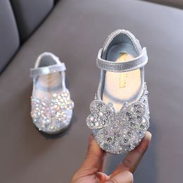 Enfants filles chaussures diamant papillon enfants filles chaussures cadeaux d'anniversaire ballerines semelle souple bébé chaussures taille 21-35