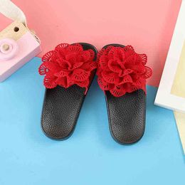 Kids Meisjes Slippers Zomer Schoenen Kinderen Sandalen Met Bloemen Zachte Thuis Slippers Fahsion Baby Meisjes Strand Slippers Non-Slip G220418