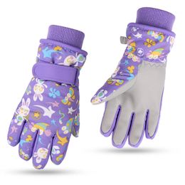 Enfants filles gants de neige hiver enfants gants imperméables enfant mains mitaines chaudes dessin animé imprimé pour 413 ans 240105