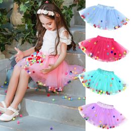 Niños niñas tul tutú falda rosa verano princesa fiesta de boda vestido corto ropa pompón mini vestidos para niños disfraz 240325
