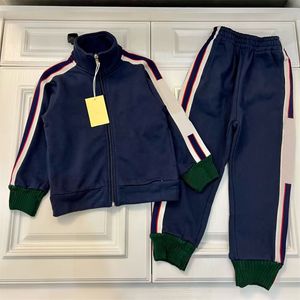 Enfants filles vintage mode deux PC survêtement de luxe designer à manches longues en coton vestes à glissière avec pantalon de sport garçons ensembles cool vêtements pour enfants automne hiver